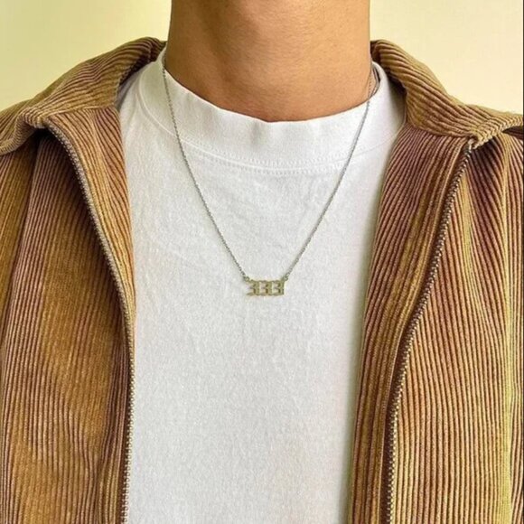 333 angel numbers numerology pendant chain necklace - Picture 7 of 7